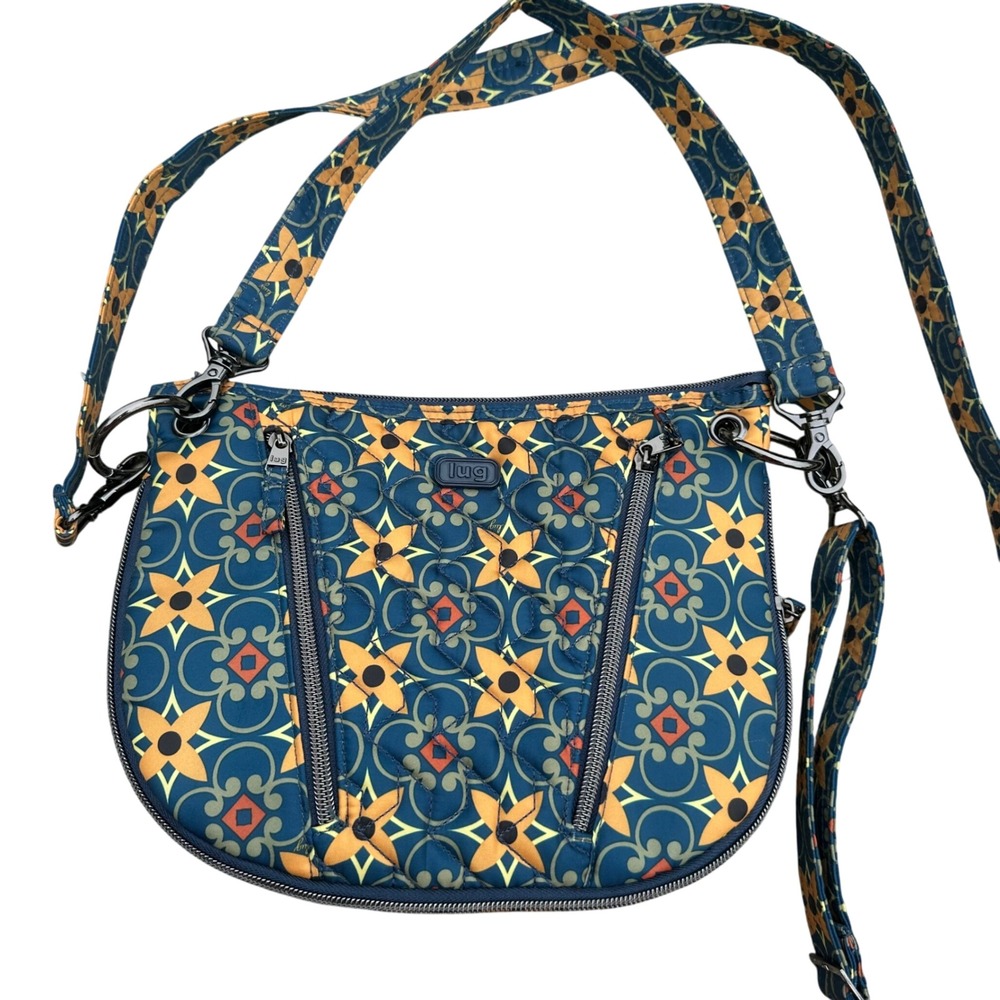 LUG Convertible‎ Crossbody Swivel Tiles teal RFID Expandable Adjustable